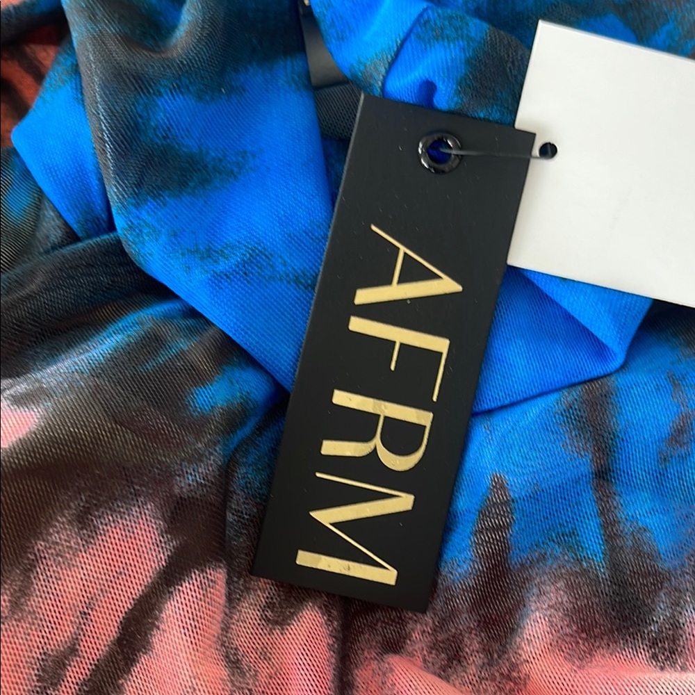 AFRM Pink and Blue Long Sleeve Bodycon Dress
Nude Built in Slip underneath - Picture 5 of 8